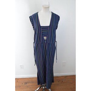 Marine Layer Roxanne Maxi Dress in Blue Striped Medium Sleeveless New Rainbow